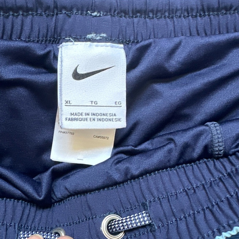 Nike Men's Aqua and Navy Striped Swim Shorts - Picture 2 of 8